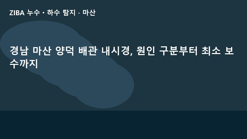 경남 마산 양덕 배관 내시경, 원인 구분부터 최소 보수까지